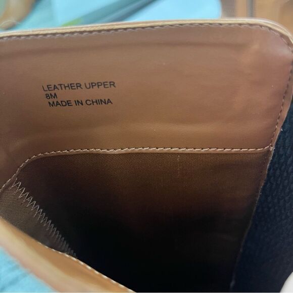 NWB Isaac Mizrahi Live! Medium Calf Leather and Stretch Riding Boot Cognac sz 8 - Picture 5 of 6